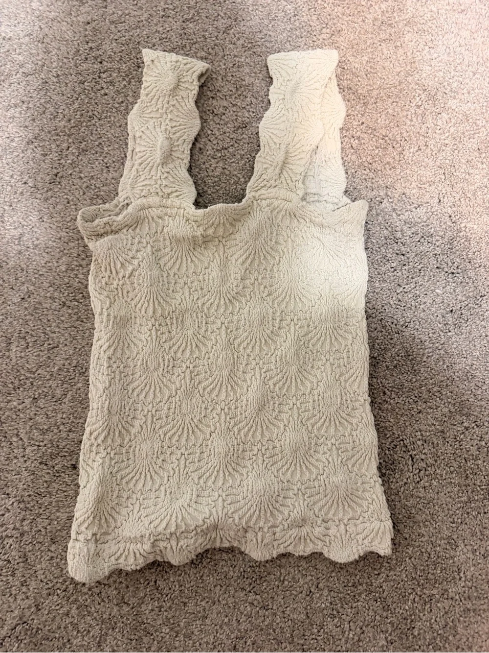 Free People Love Letter Textured Cami Cream – Size Small